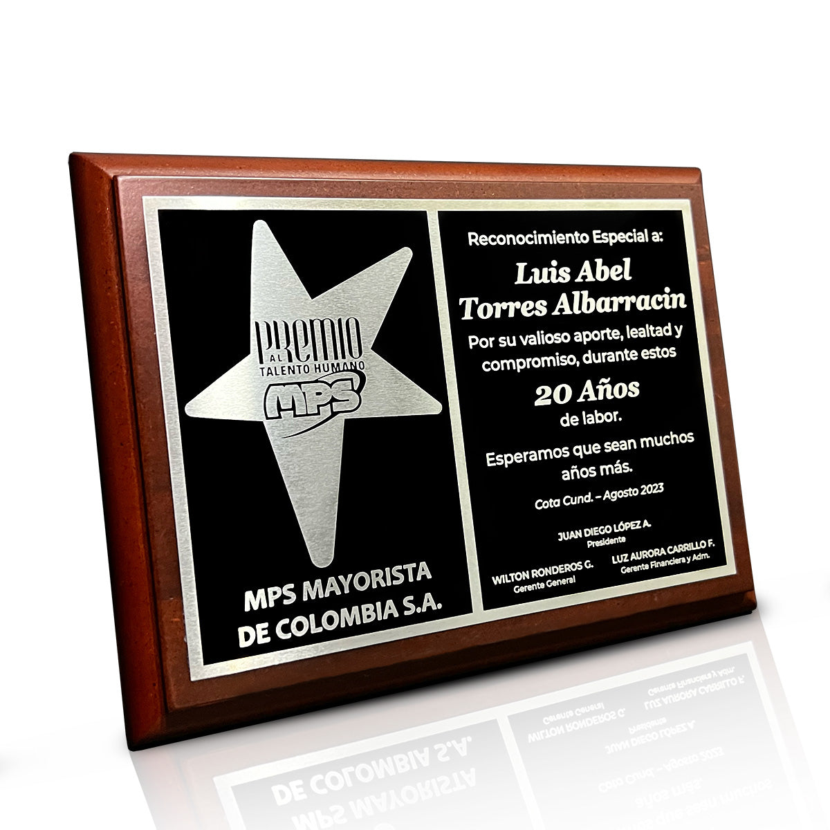 placa laserable color plateado