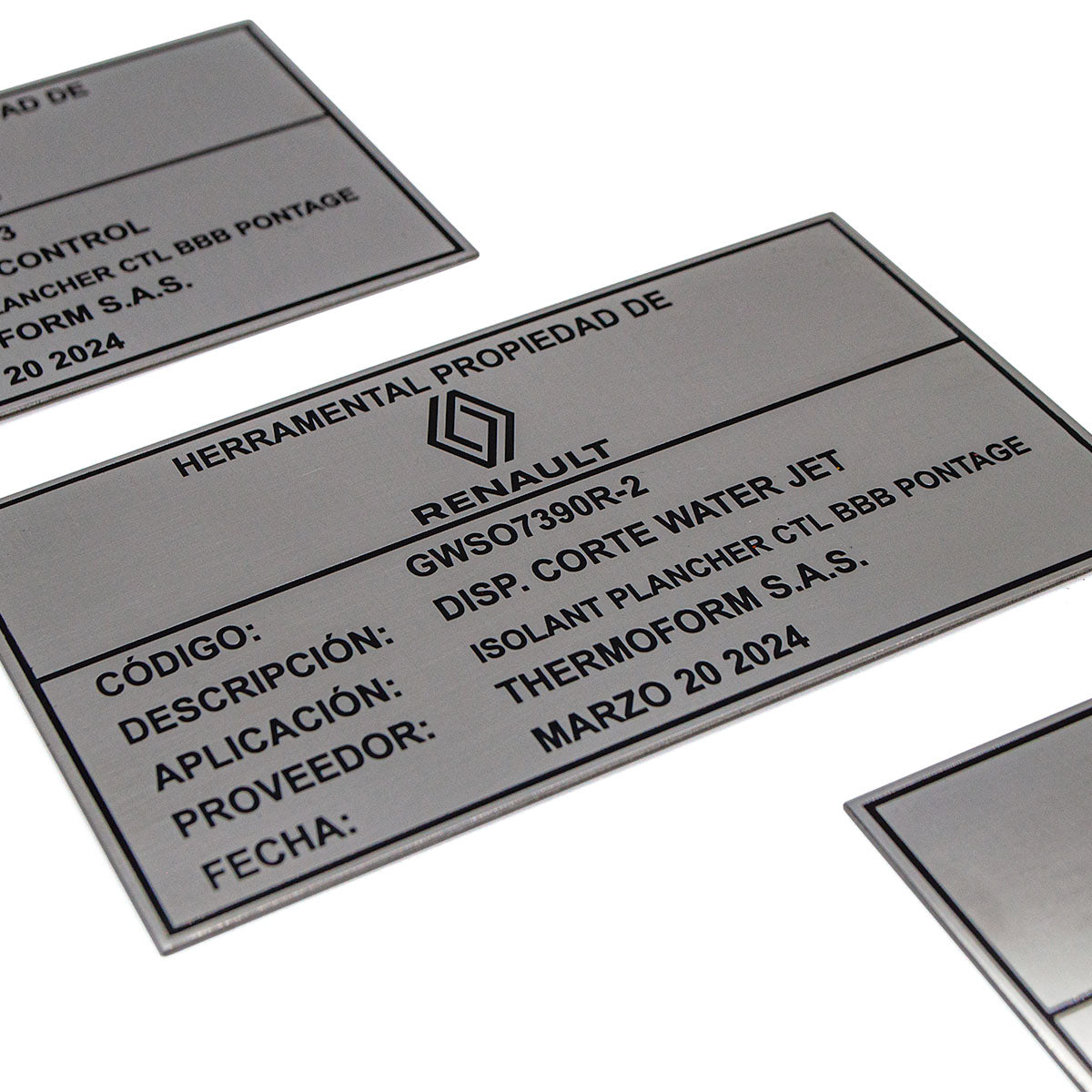 Láminas de inventario plateadas