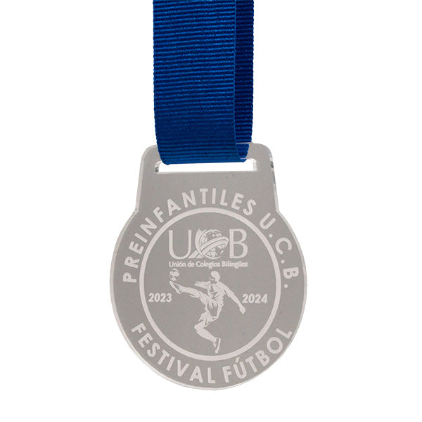 medalla de futbol con grabado